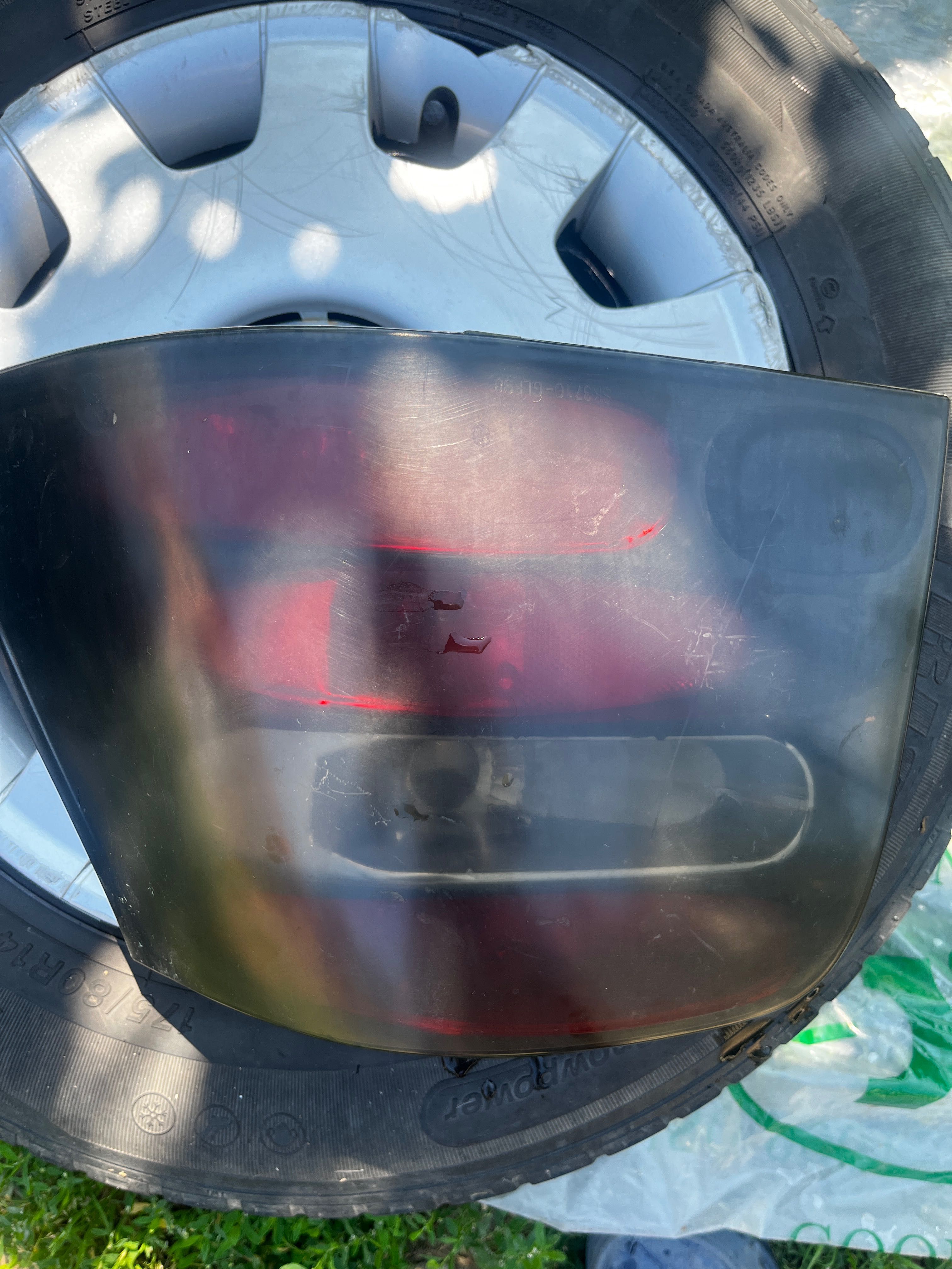 roți golf 4 cu jante de fier și capace + stopuri
