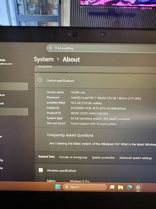 Laptop lenovo thinkpad t480 i7 Touchscreen sau schimb