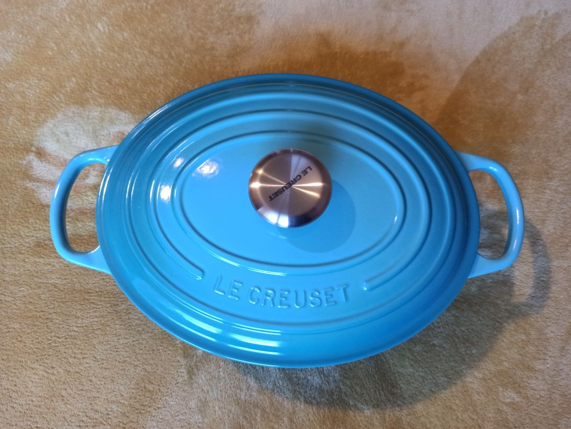 Caserolă ovală Le Creuset Signature 29cm, Caribbean Blue. (NOUĂ)