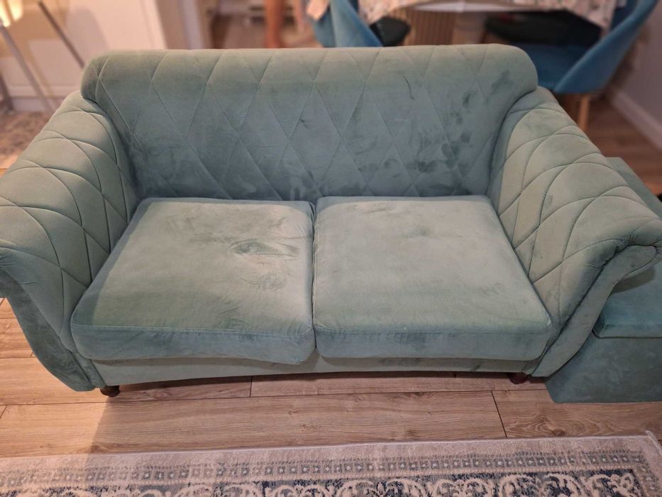 2 canapele fixe,verde eucalipt