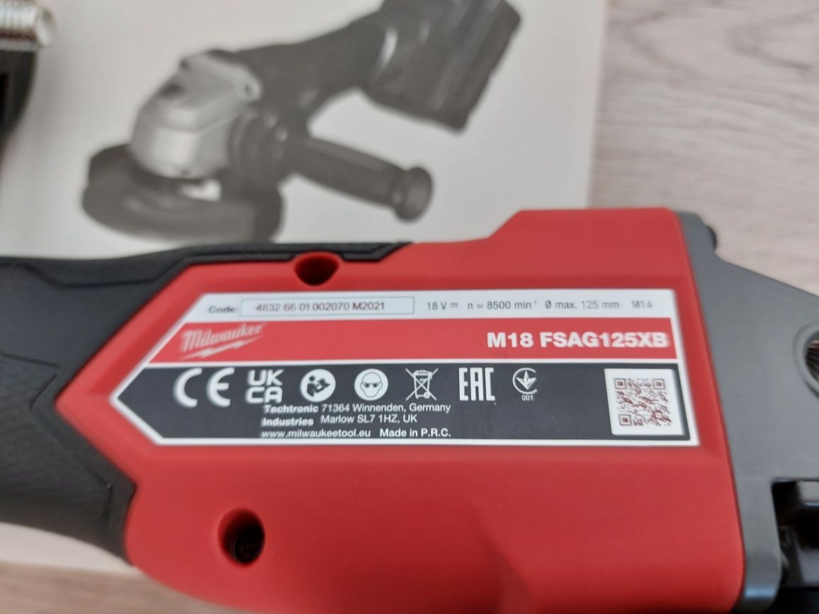 Flex milwaukee M18 FSAG125XB, rapid stop, disc 125mm, nou