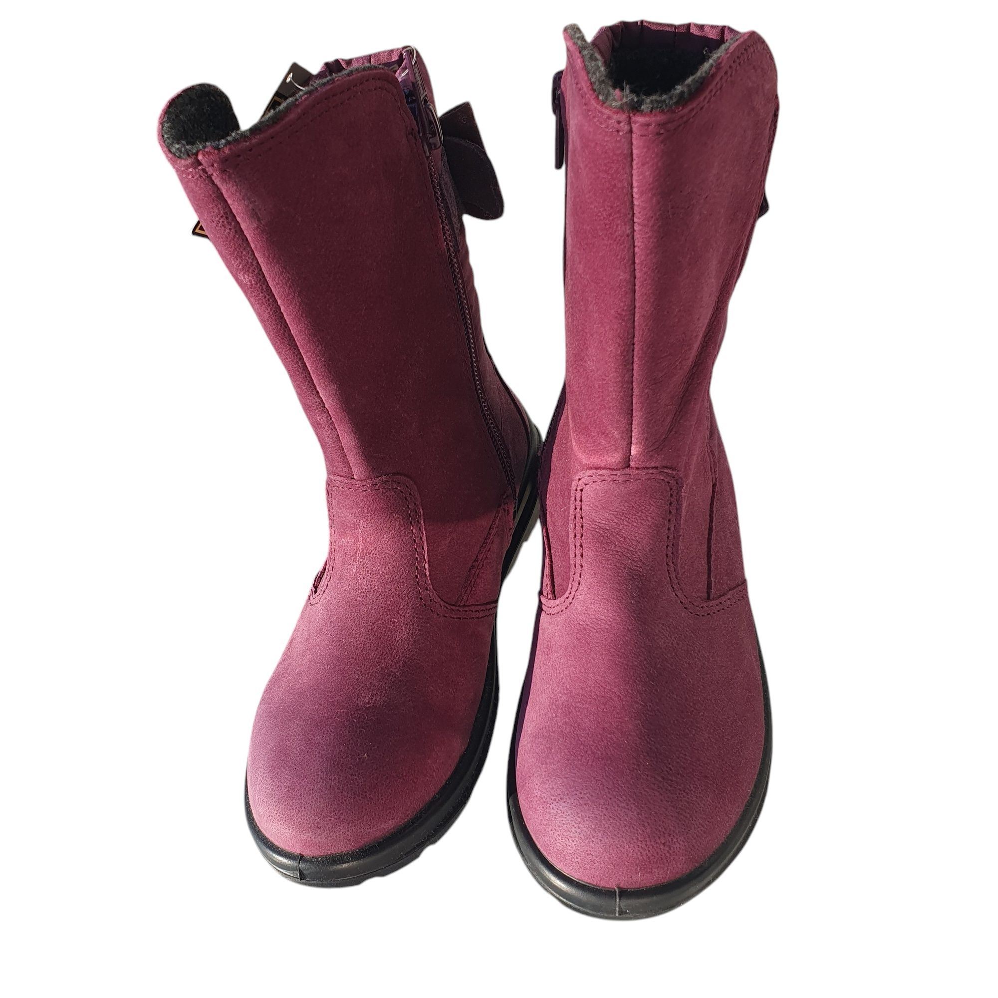 Cizme noi Ecco 30, din piele, impermeabile, Gore-Tex, roz 20 cm inter.
