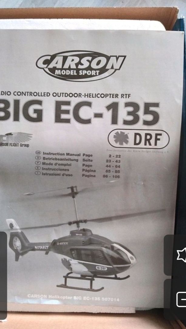 Хеликоптер радиоуправляем Carson Big EC-135 Helicopter