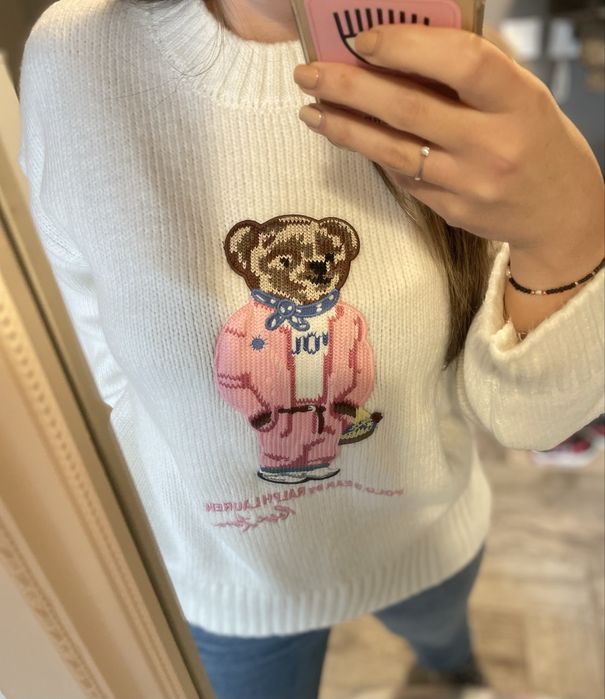 Дамски пуловер с мече Polo
