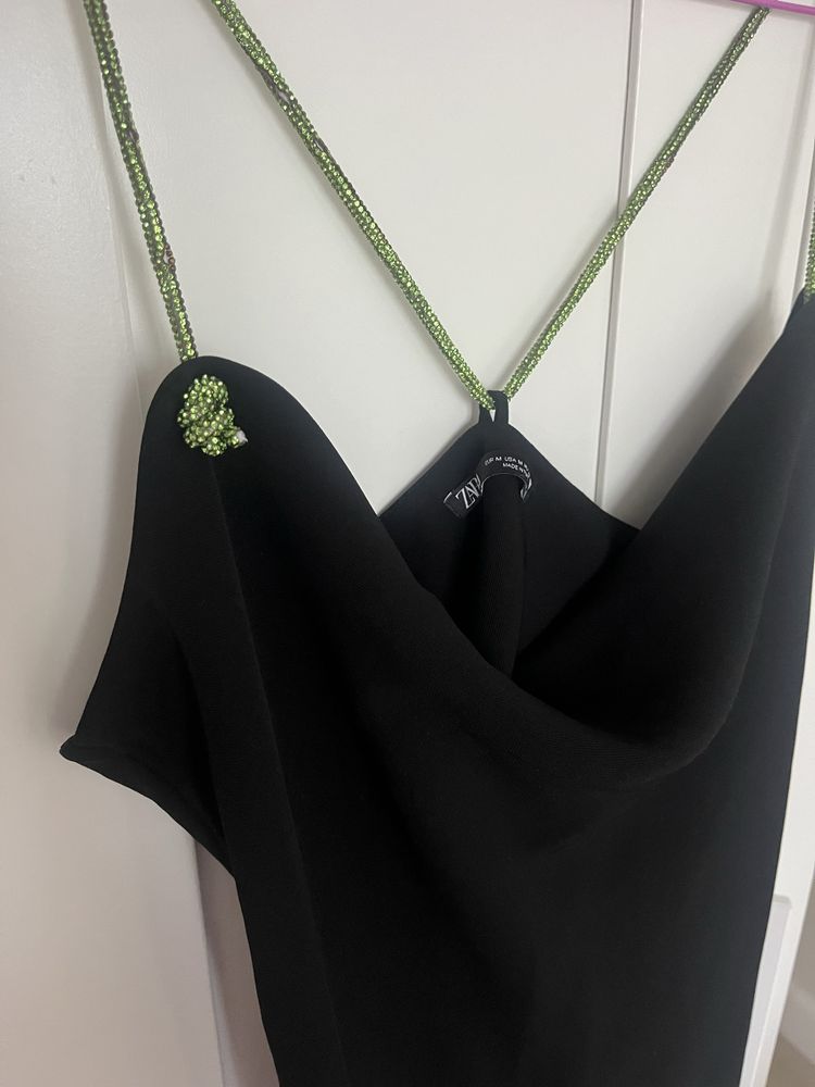 ZARA рокля с блестящи презрамки S