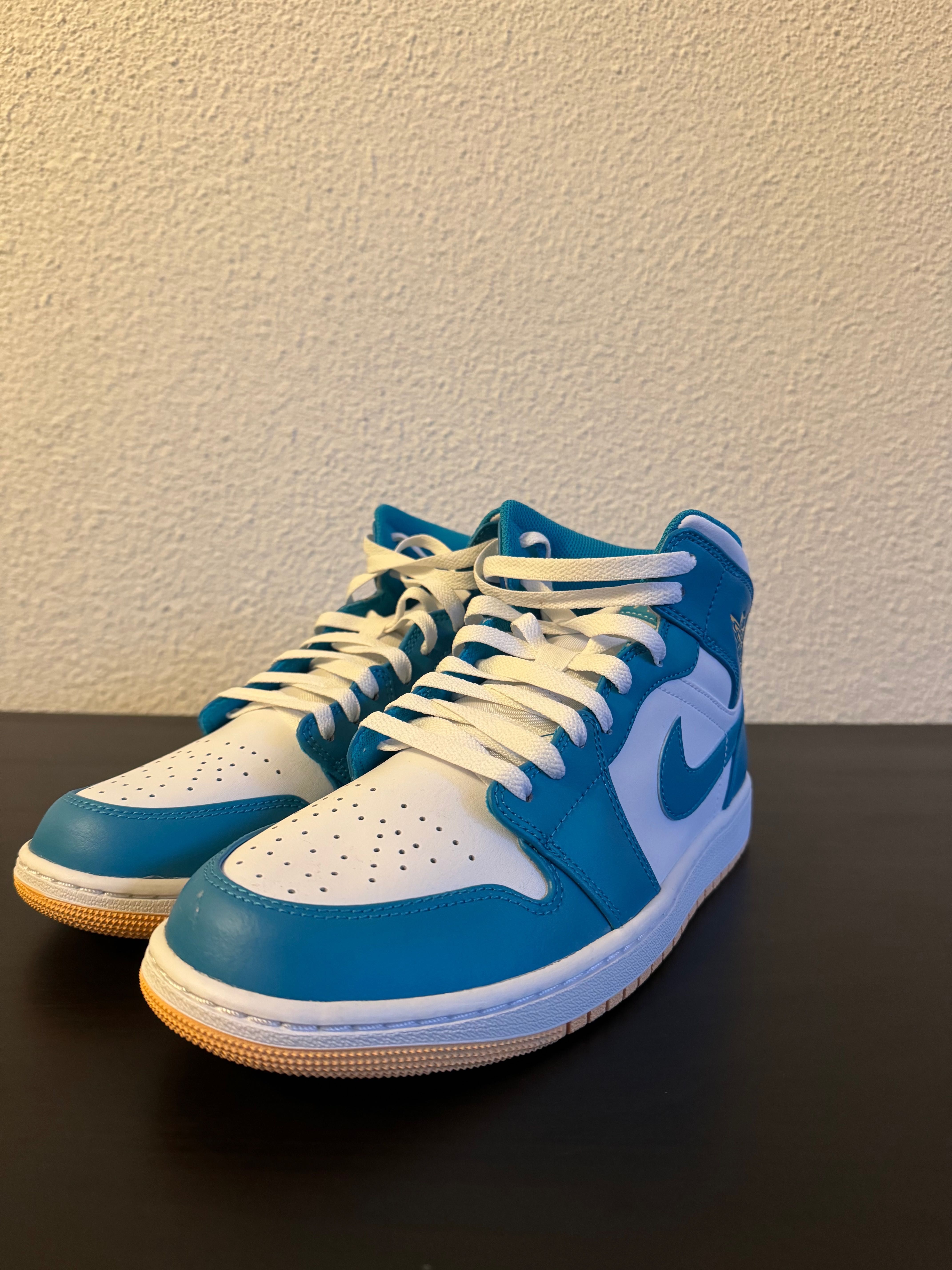 Air Jordan 1 Mid, Aquatone, Marine US 10