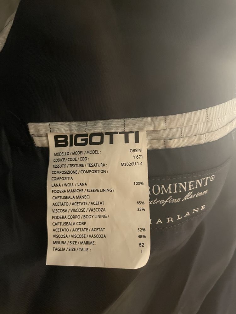 Costum Bigotti bleumarin 52/1