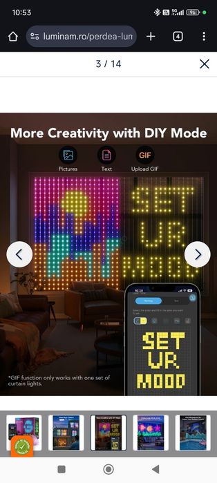Perdea lumini Govee RGBIC 520 led 1,5x2 m wifi ip65