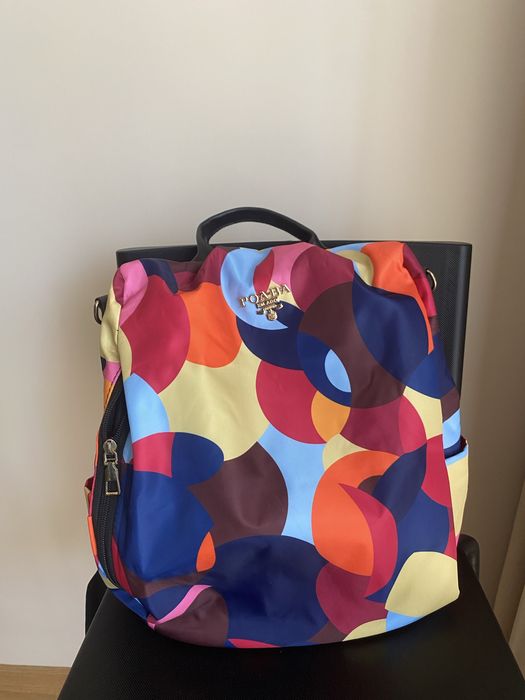Дамска многоцветна чанта- раница