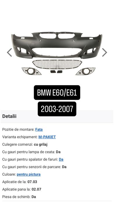 Bări M-Paket E46/E90/F30/F10