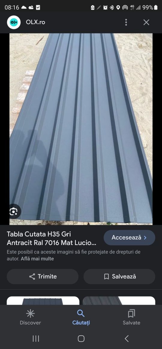Vand tabla cutata zincata și color