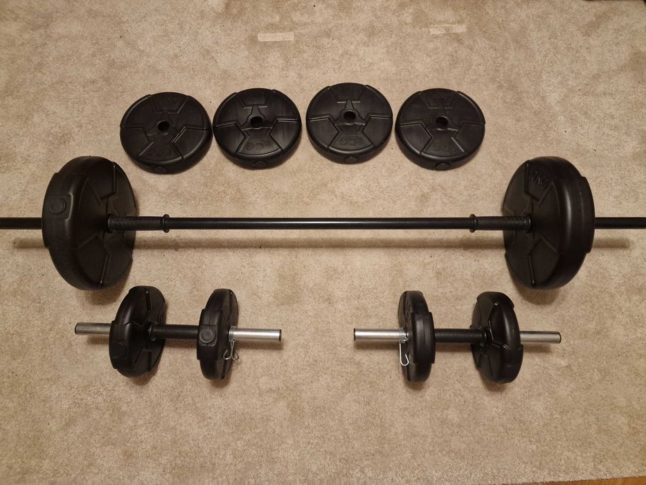 Set haltera si gantere reglabile 50 kg