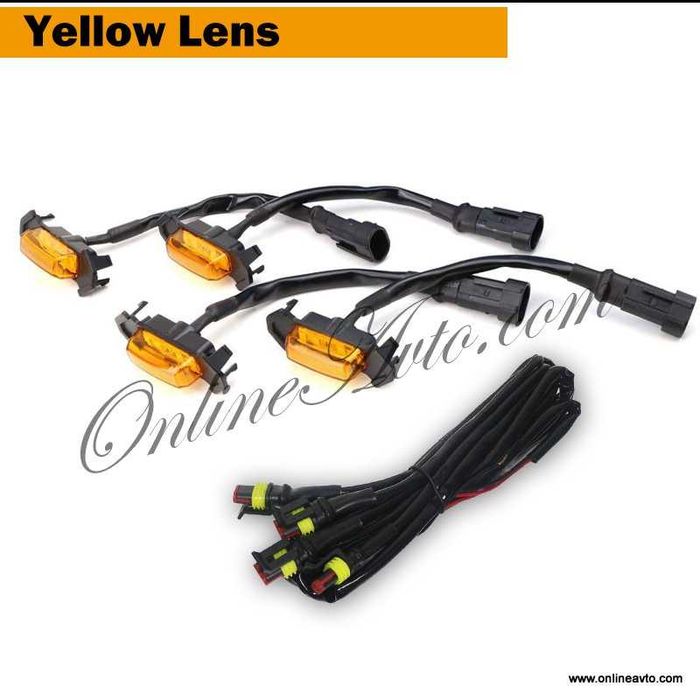 Off Road DRL 12V 4x18W Led бели светлини за решетка Amber