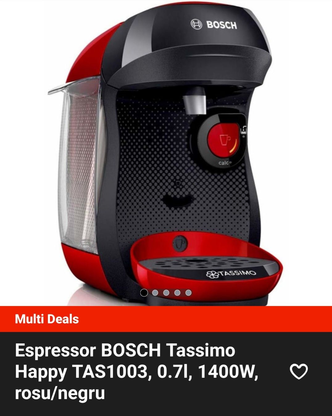Vând Espressor Bosch Tassimo roșu