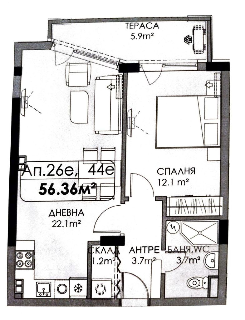 Продава се Двустаен апартамент в Бургас, Център - 65 кв.м за 1089 €/кв.м - Снимка #7