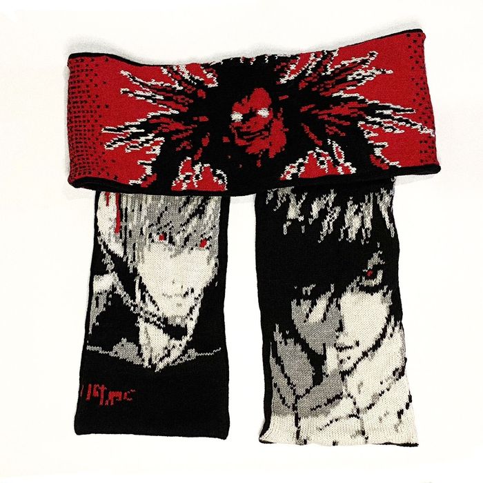 ШАРФ  вязаный с принтом "Deat(теплый)h note"