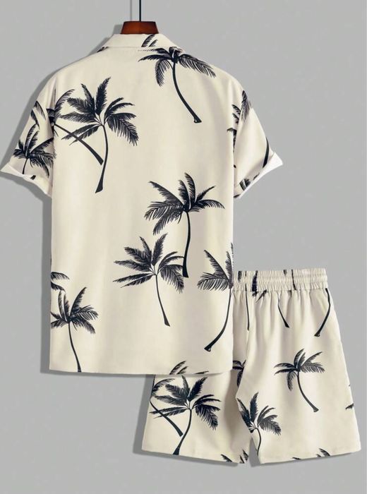 Compleu Vara Camasa si Pantaloni scurti imprimeu Palmieri/barbati *TOP