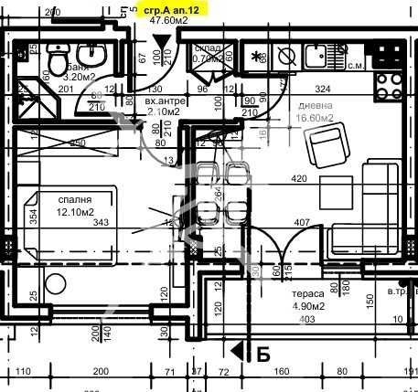 Двустаен апартамент в кв. Христо Смирненски
