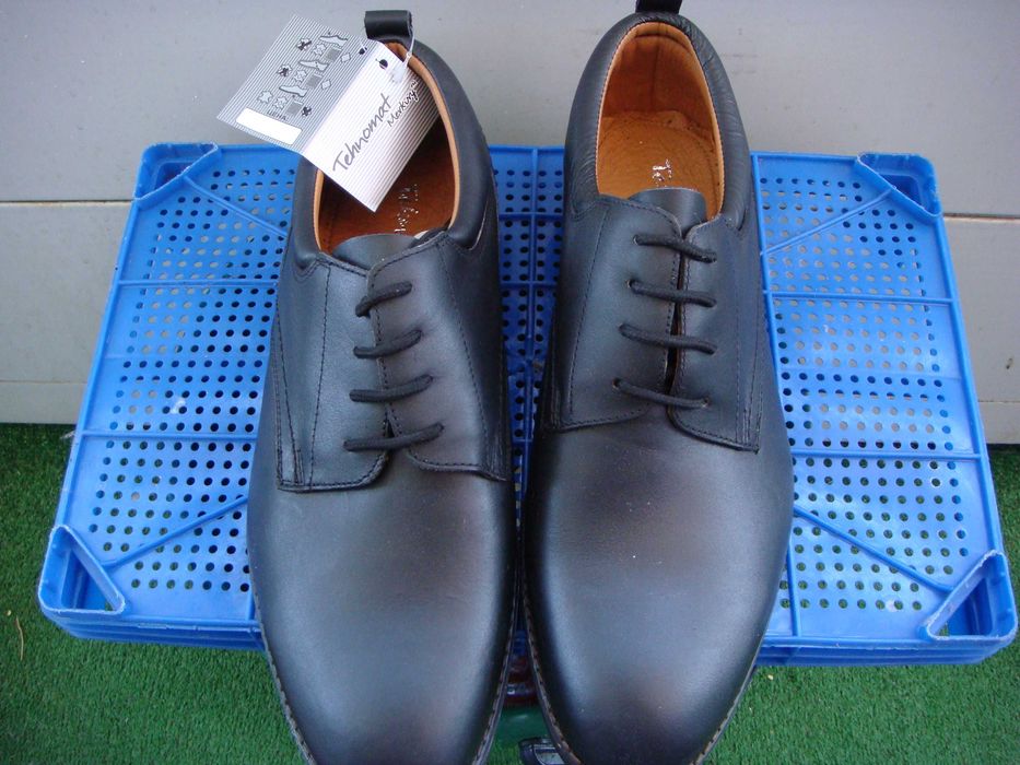 Черни мъжки обувки естествена кожа 44 номер/Габрово "Меркурий"