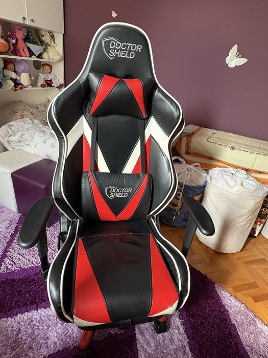 Vand scaun gaming Doctor Shield Nitro rotativ, imitatie piele, negru