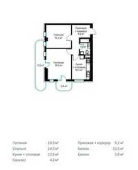 ЖК ParkWood 2-комнатная ГОСПИТАЛЬНЫЙ 63+15м2 + парковка кадастр есть