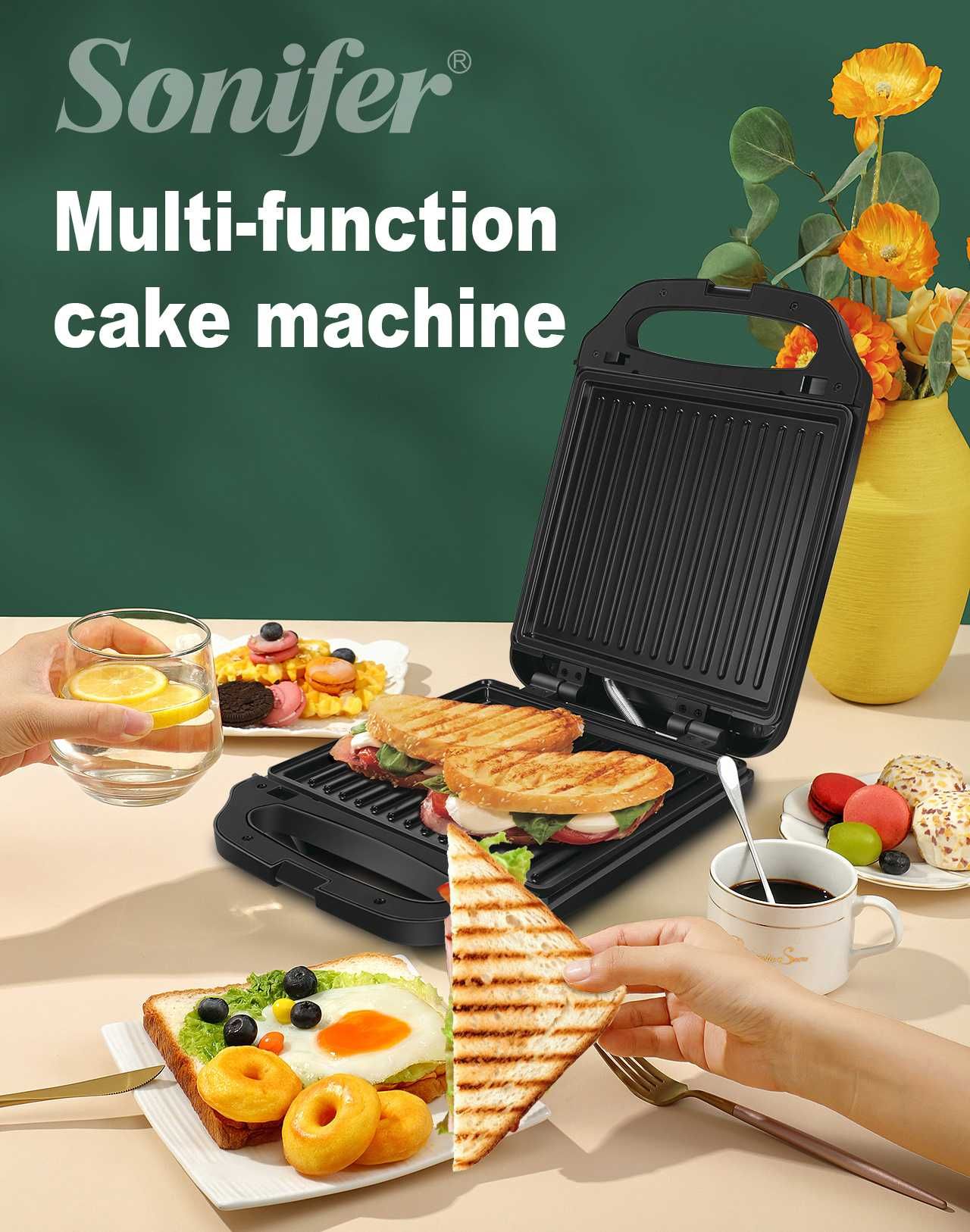 Вафельница 3 в 1  Gipfel GF-1159  vaflenitsa toster sendvich