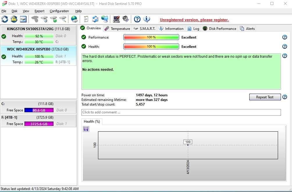 HDD Hard Disk 4 Tb 3,5 inch Western Digital Green 64MB Cache Sata 3.