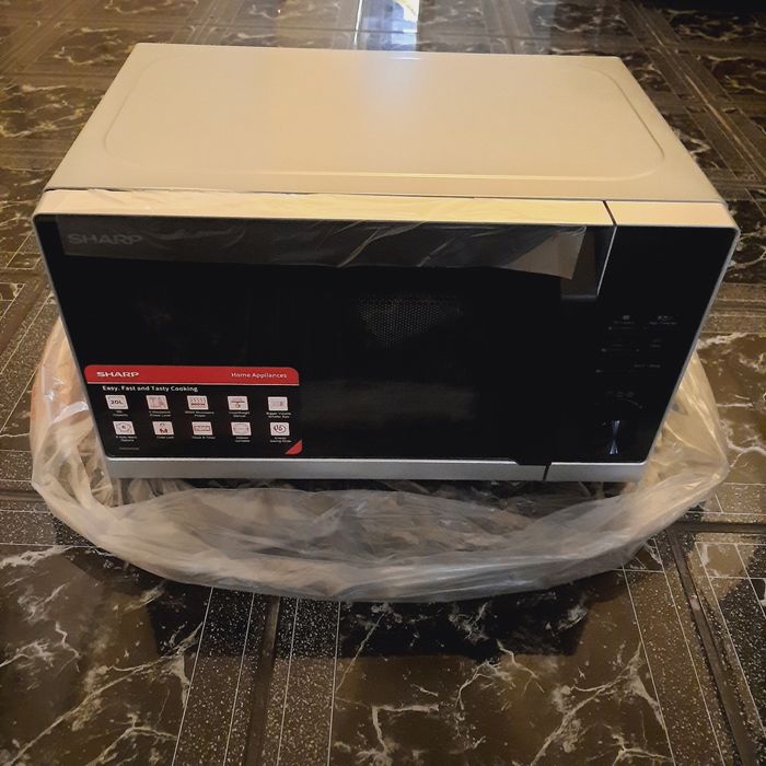 Cuptor microunde SHARP RCS201TS, 20L, 800W, argintiu - negru, NOU