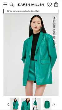 Sacou Karen Millen din piele verde