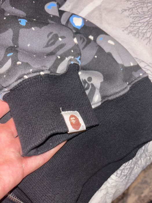 BAPE Glow in the dark Space camo shark full zip hoodie A Bathing Ape
