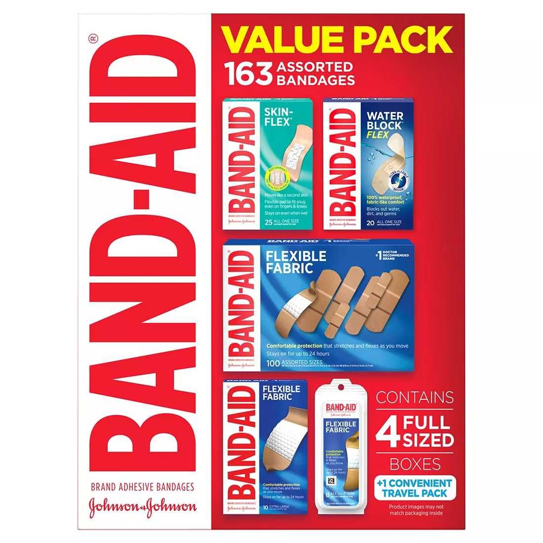 Band-Aid Набор пластырей 163 шт.(наборы отдельно)
