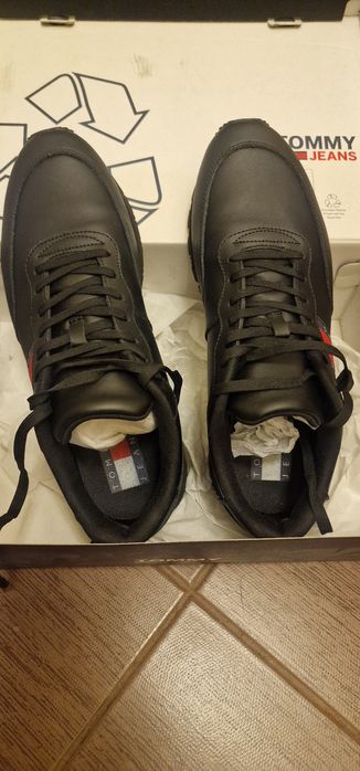 Pantofi sport/sneakersi Tommy Jeans Runner culoare neagra, originali