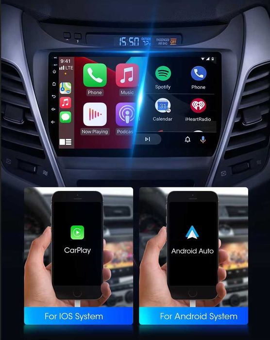HYUNDAI ELANTRA 2011/2016 9" 2-DIN, 4G/LTE, QLED с Android 12, 2/32GB