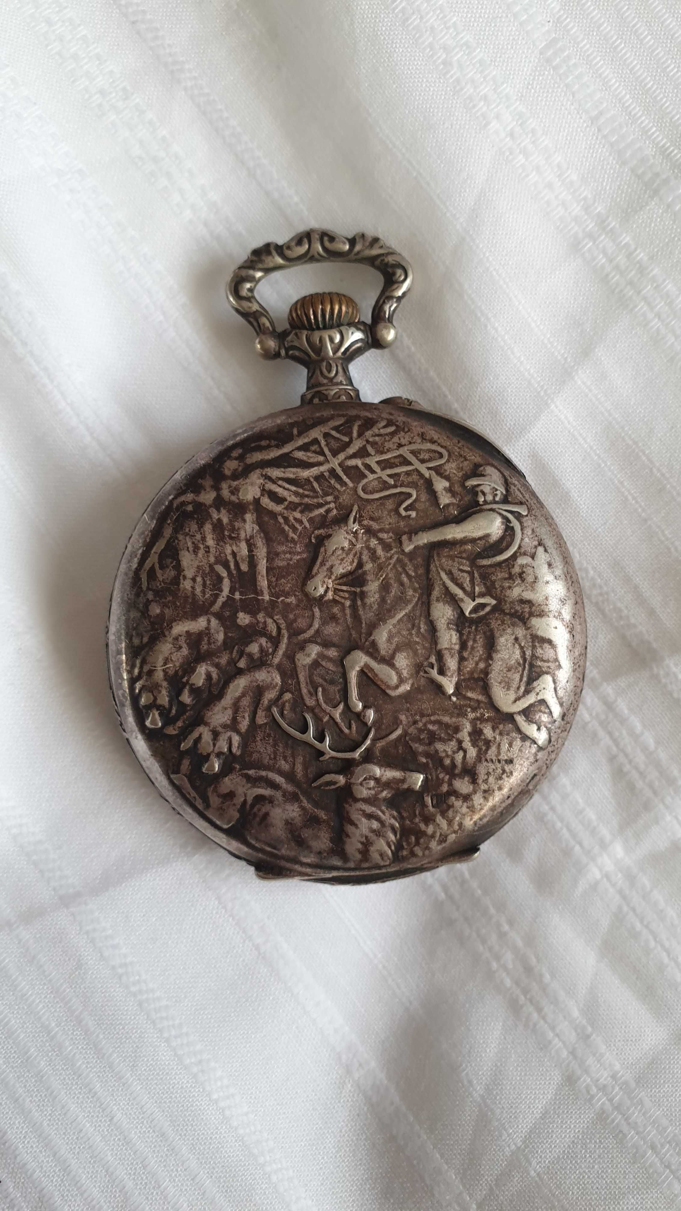 Швейцарски уникален джобен часовник с 24-часов циферблат, около 1905