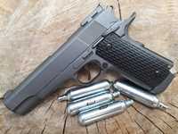 Colt 1911 FULL METAL 4.5j puternic upgradat pistol airsoft+ Cutie+ co2