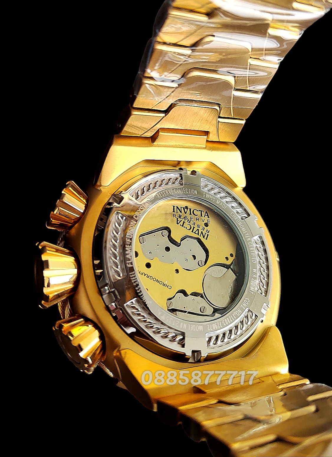 часовник INVICTA Thunderbolt Reserve Gold 55 mm, Инвикта нов