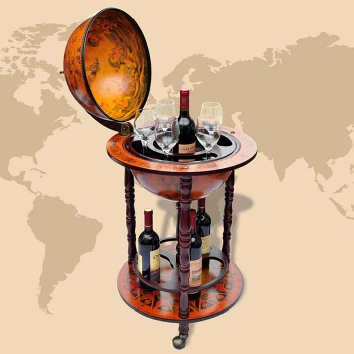 Bar tip glob pământesc stativ sticle de vin, lemn de eucalipt - NOU!!!
