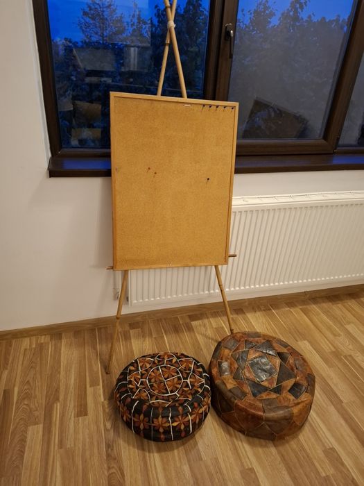Cadru bambus cu tabla si 2 tambureti turcesti