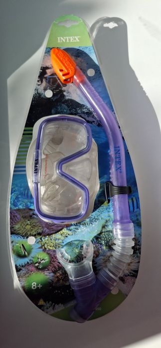 Маска и Очки для Подводного Плавания INTEX 8+,Маска с Трубкой для Пла