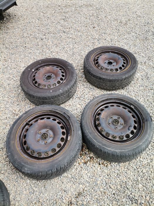 Jante Oțel 5x112 R16 Volkswagen Seat Skoda Audi + anvelope 205/55r16