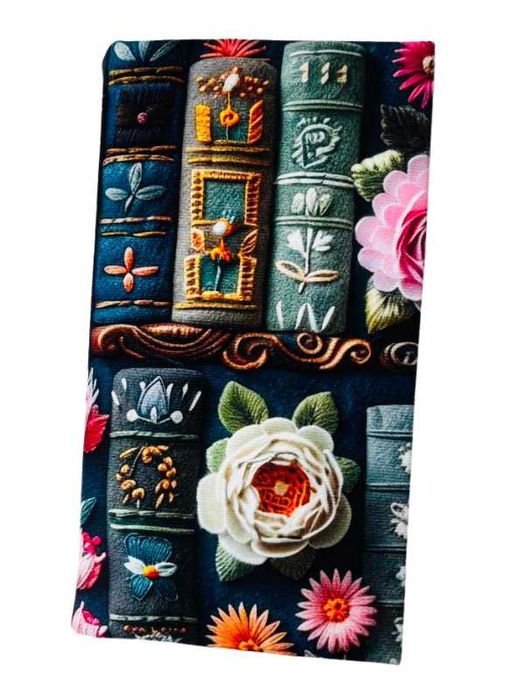 Калъф за книга "Библиотека" с цветя