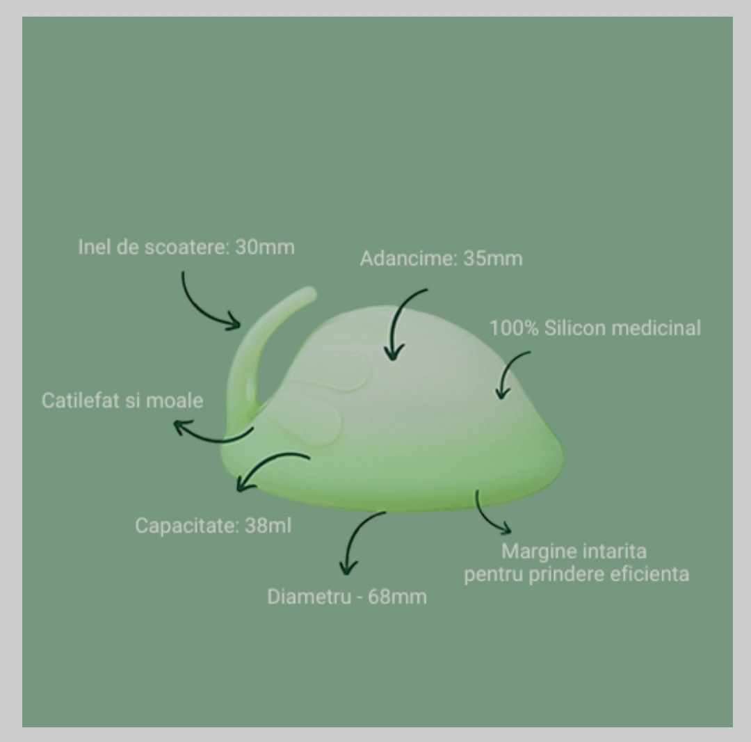 Disc menstrual FEMIEKO din silicon medicinal, reutilizabil, ecologic