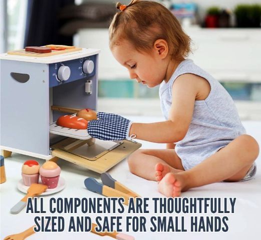 Set aragaz si cuptor din lemn cu accesorii