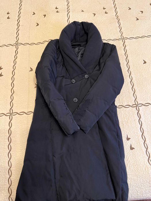 Черный мужской пуховик/пальто