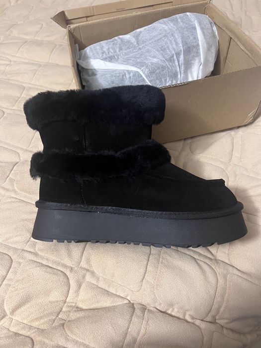 Ghete dama piele cu blana( stil UGG)
