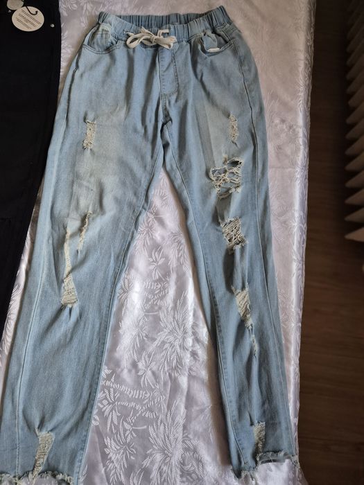Ocazie Lot 3 Perechi Pantaloni 11-12 ani cu franjuri noi eticheta UK