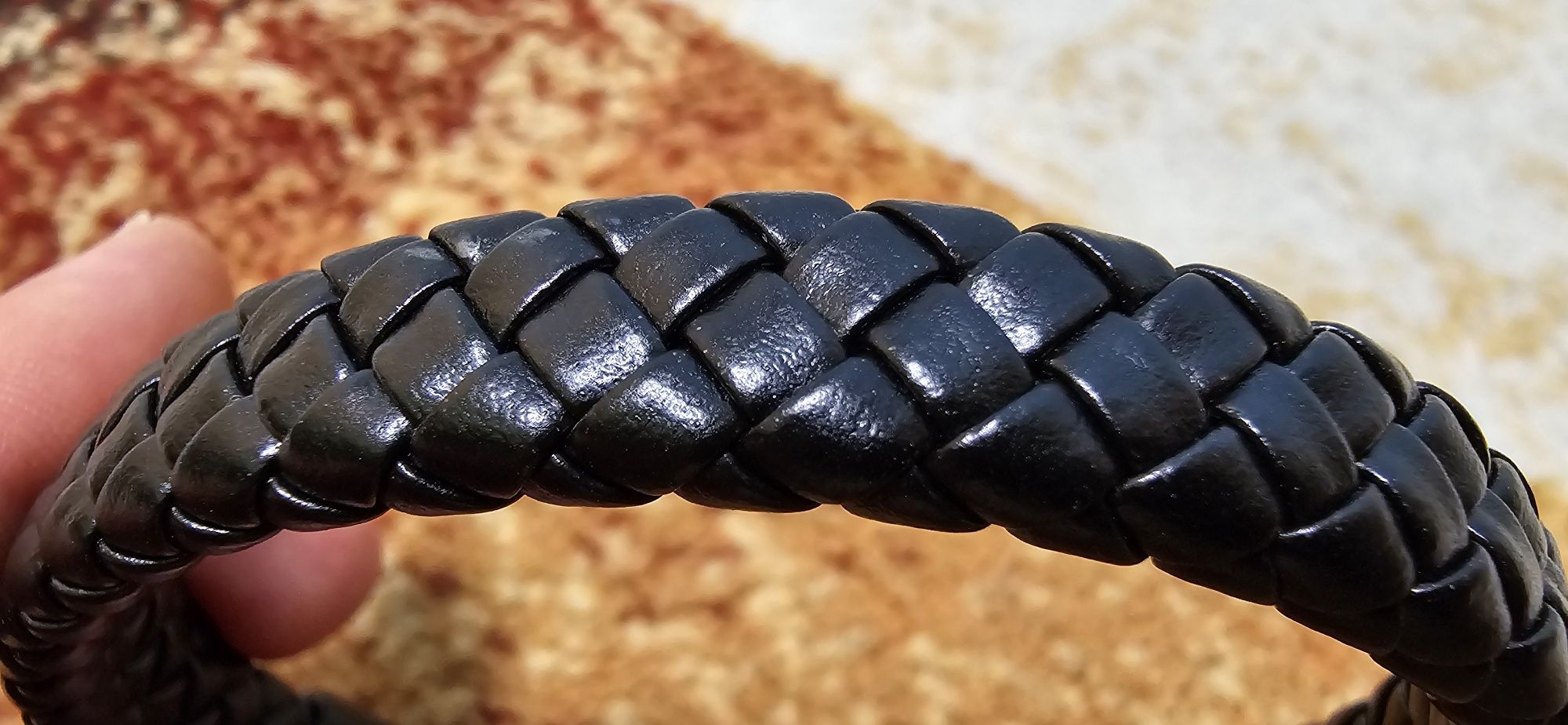 Nevermore - Brățară bărbătească din piele naturală, magnet