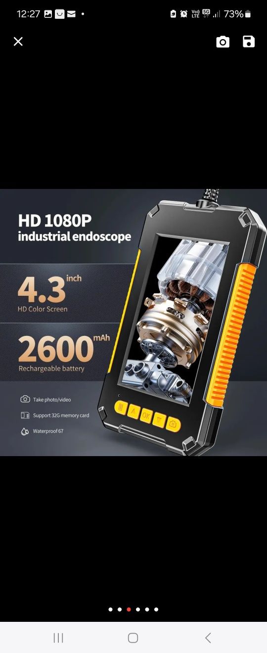 Cameră endoscop industrială 1080P 4.3 "Lentilă dublă unică HD1 O80P B