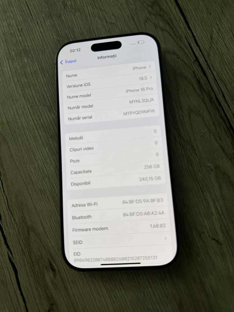 Vand iphone 16 pro 2 cicluri de incarcare