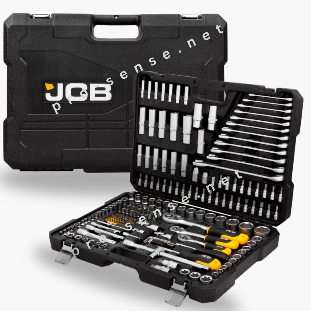 Комплект Гедоре 1/4” 3/8” 1/2” със звездогаечни ключове 216 части JCB